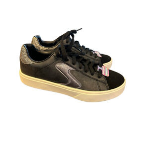 Women's SKECHERS Sneakers 7.5 Black Silver Memory Foam